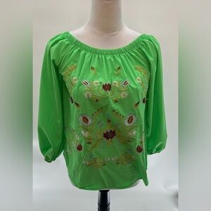 Vintage Peasant Embellished Embroidered Top - Size S